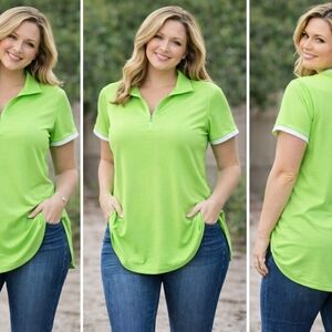 HP Women's Lime Green Short Sleeve Top